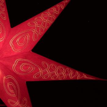 Magyar red/gold - Foldable glowing star, paper poinsettia with 7 points, 60 cm